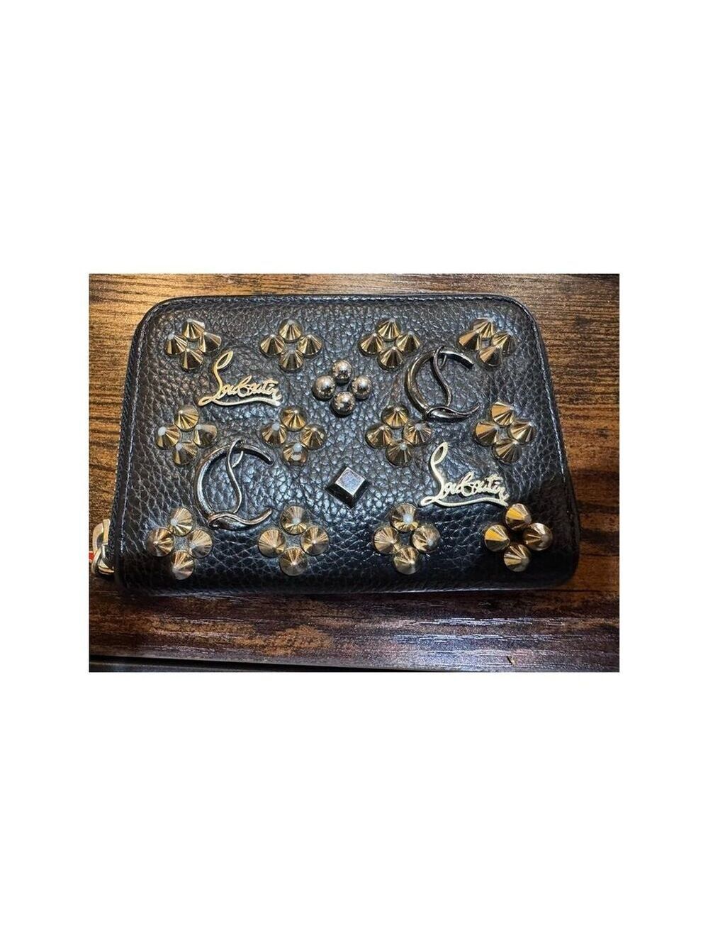 Christian Louboutin Panettone Studded Leather Coin wallet with box and dust bag - Picture 2 of 16